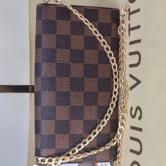LOUIS VUITTON VINTAGE 2010 DAMIER PORTE MONNAIE 10 CARD CREDIT WALLET W/CHAIN - Picture 6 of 17